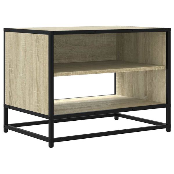 vidaXL Mobile TV Rovere Sonoma 61x40x46 cm Legno Multistrato e Metallo
