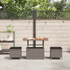 vidaXL Set da Pranzo per Giardino Grigio Poly Rattan