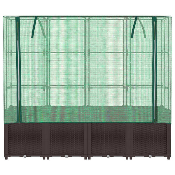 vidaXL Letto Rialzato con Copertura Serra Effetto Rattan 160x40x153 cm