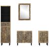 vidaXL Set Mobili da Bagno 4 pz in Legno Massello di Mango