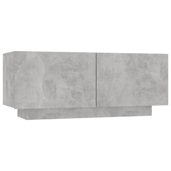 vidaXL Comodino Grigio Cemento 100x35x40 cm in Legno Multistrato