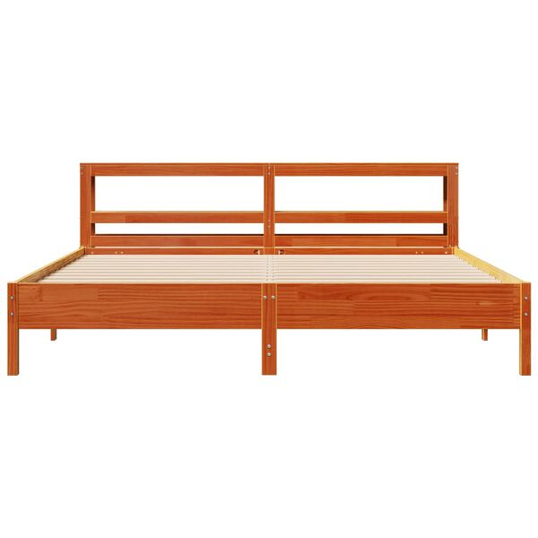 vidaXL Letto senza Materasso Marrone Cera 200x200 cm in Legno di Pino