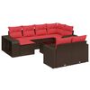 vidaXL Set Divani da Giardino 11 pz con Cuscini Marrone in Polyrattan