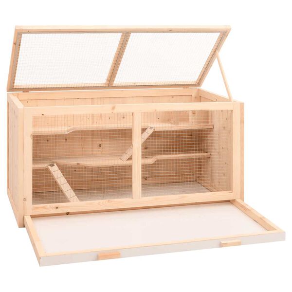 vidaXL Gabbia per criceti 104x52x54 cm in legno massello di abete