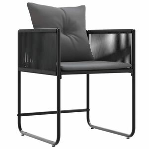 vidaXL Sedia 4 pz Nero e antracite Rattan in PE