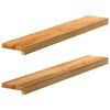 vidaXL Davanzali 2 pz Marrone Chiaro 90x15x2 cm Legno Massello Rovere