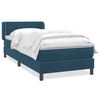 vidaXL Giroletto a Molle con Materasso Blu Scuro 100x220 cm in Velluto