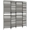 vidaXL Divisorio per Ambienti a 4 Pannelli Grigio in Polyrattan