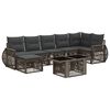 vidaXL Set Divano da Giardino 8 pz Grigio e Grigio Scuro polyrattan