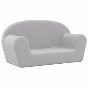 vidaXL Divano per Bambini a 2 Posti Grigio Chiaro in Morbido Peluche