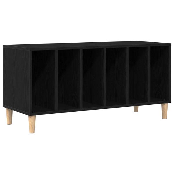 vidaXL Mobile porta vinili Rovere Nero 100 x 38 x 48 cm