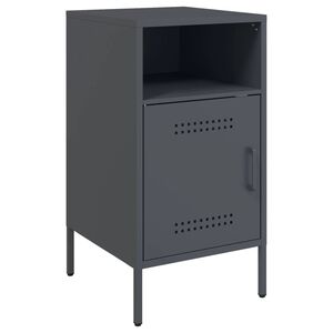vidaXL Comodino Antracite 36x39x68 cm in Acciaio