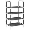 vidaXL Scarpiera 4 Ripiani Nera 44x28x77 cm in Tessuto Non Tessuto