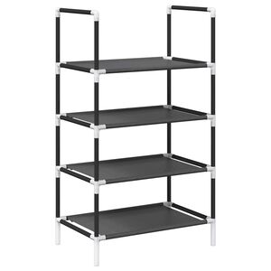 vidaXL Scarpiera 4 Ripiani Nera 44x28x77 cm in Tessuto Non Tessuto