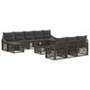 vidaXL Set Divano da Giardino 11 pz Grigio polyrattan