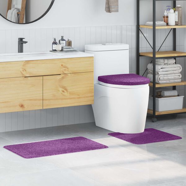 vidaXL Set di tappetini antiscivolo per il bagno 3 pcs Viola PP