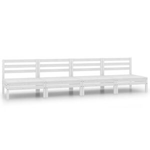 vidaXL Set Divani da Giardino 4 pz Bianco in Legno Massello di Pino
