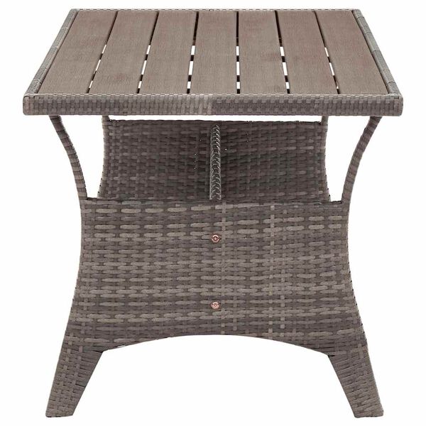vidaXL Tavolo da Giardino Grigio 120x70x66 cm in Polyrattan
