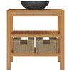 vidaXL Armadietto da Bagno in Legno di Teak con Lavabo in Marmo Nero