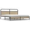 vidaXL Giroletto senza Materaso in Metallo Rovere Fumo 200x200 cm