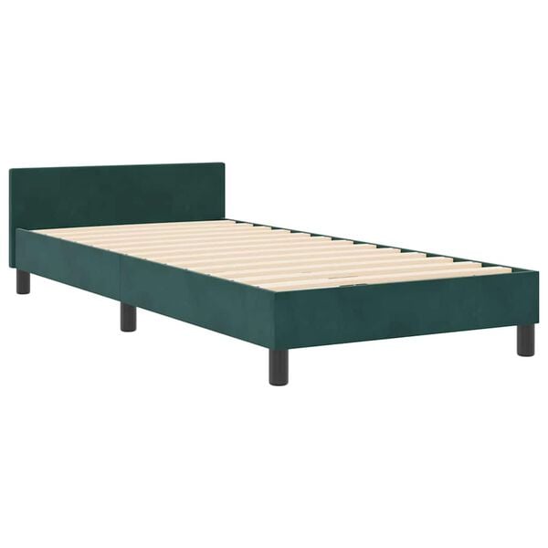 vidaXL Letto a molle con testiera Verde Scuro 80 x 200 cm Velluto