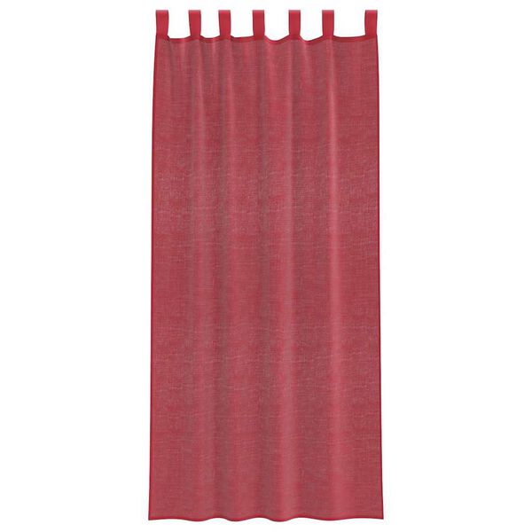 vidaXL Tende in Voile con Passanti 2 pz Rosso Vino 140x225 cm