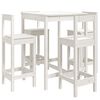 vidaXL Set Bar da Giardino 5 pz Bianco in Legno Massello di Pino