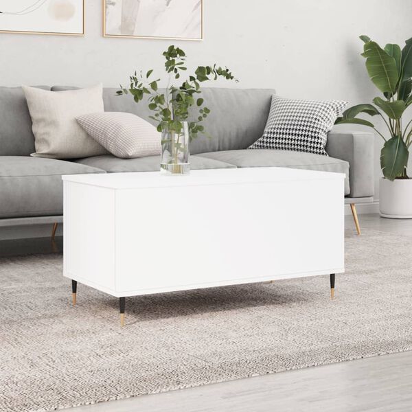 vidaXL Tavolino da Salotto Bianco 90x44,5x45 cm in Legno Multistrato