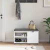 vidaXL Panca per ingresso con cuscino con porta Bianco 80 x 38 x 46 cm