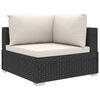 vidaXL Set Divani da Giardino 11 pz con Cuscini in Polyrattan Nero