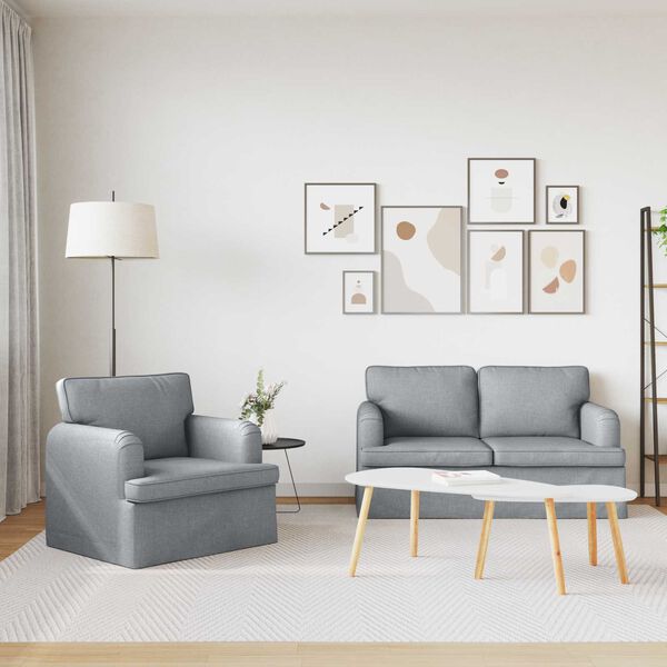 vidaXL Divano 2 pcs Grigio chiaro