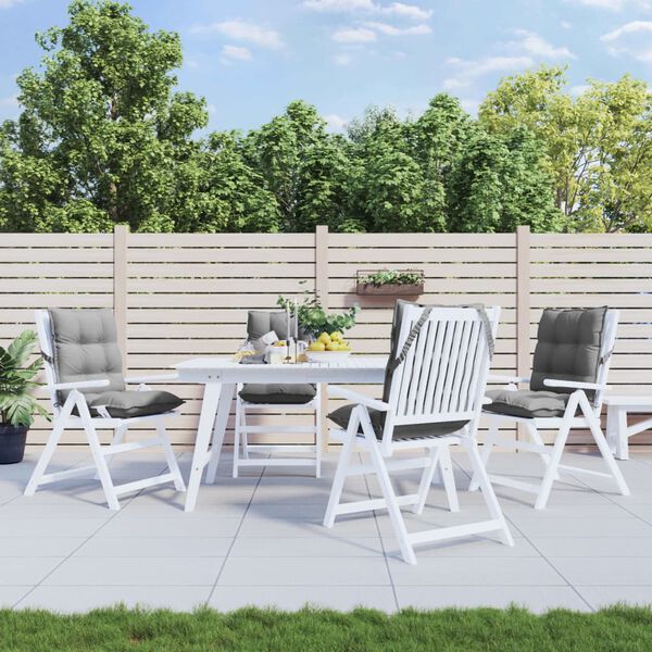 vidaXL Cuscini per Sedia Schienale Basso 4 pz Grigi in Tessuto Oxford