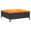 vidaXL Tavolo da Giardino Nero 70x70x25cm in Rattan e Legno di Acacia