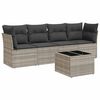 vidaXL Set Divano da Giardino 5pz con Cuscini Grigio Chiaro Polyrattan
