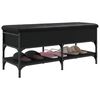 vidaXL Panca Porta Scarpe Nera 102x42x45 cm in Legno Multistrato