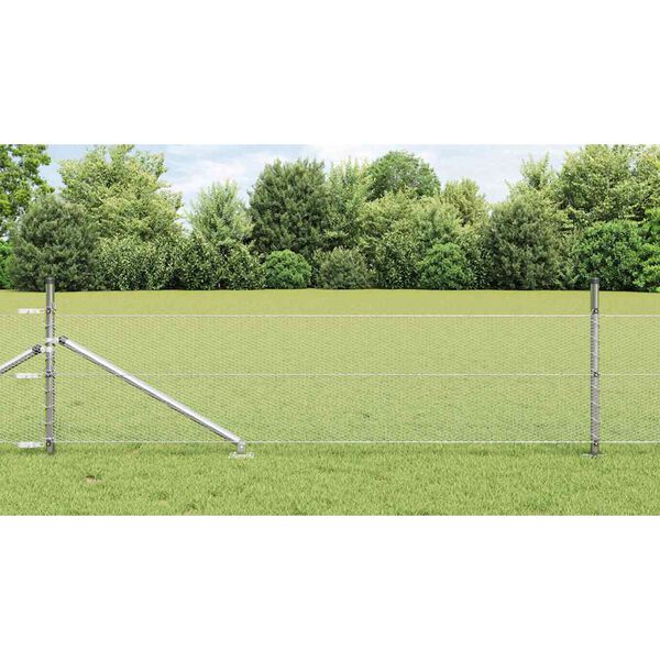 vidaXL Palo della recinzione Argento 50 x 0,4 m (rete 13 mm) Acciaio
