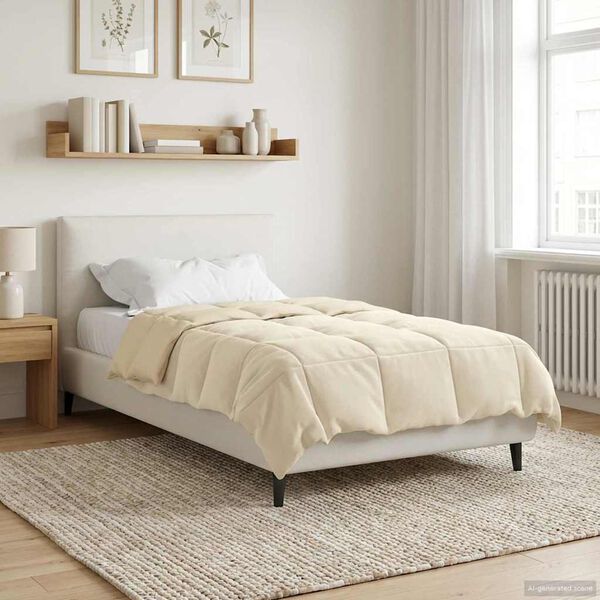 vidaXL Duvet Estivo Trapuntato Crema 140 x 200 cm Microfibra