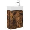 vidaXL Mobile bagno con rubinetto Rovere Fumo 45,5 x 22,5 x 84 cm
