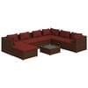 vidaXL Set Divani da Giardino 8 pz con Cuscini in Polyrattan Marrone
