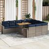 vidaXL Set Divani da Giardino 11 pz con Cuscini in Polyrattan Grigio