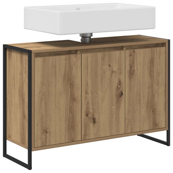 vidaXL Mobile da Bagno con porta Rovere Artigianale 90 x 30 x 60 cm