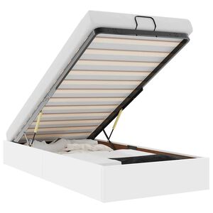 vidaXL Struttura Letto Pouf senza Materasso Bianco 90x200cm Similpelle