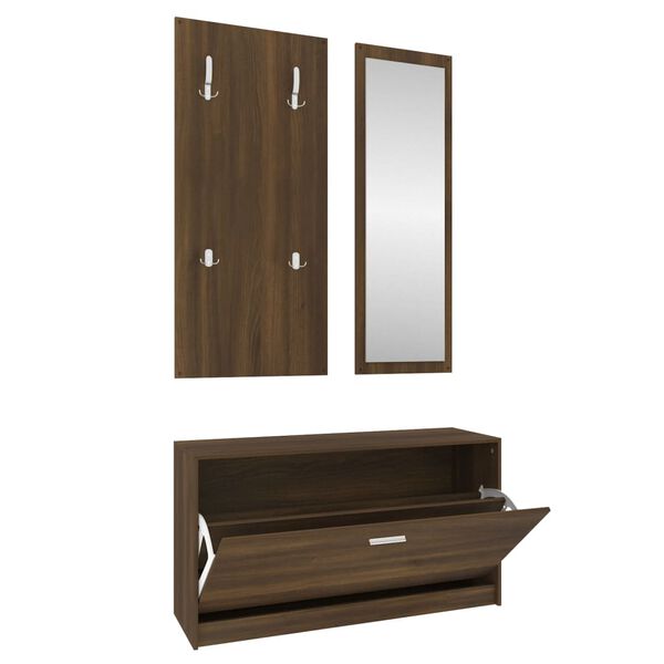 vidaXL Set Scarpiere 3 in 1 rovere marrone in Legno Multistrato