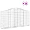 vidaXL Cesti Gabbioni ad Arco 18 pz 200x30x100/120 cm Ferro Zincato
