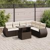vidaXL Set Divani da Giardino 7 pz con Cuscini Marrone in Polyrattan