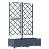 vidaXL Vaso da giardino 2 pcs Grigio 80 x 40 x 125,5 cm Plastica