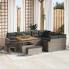 vidaXL Set Divano da Giardino con cuscino 13 pcs Grigio polyrattan