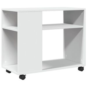 vidaXL Tavolino con Ruote Bianco 70x35x60 cm in Truciolato