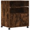 vidaXL Supporto per Stampante con Ruote Rovere Fumo 60x48x74 cm