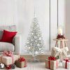 vidaXL Albero di Natale con 150 LED con supporto Argento 120 cm PET